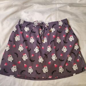 Purple Halloween Ghost Print Skort